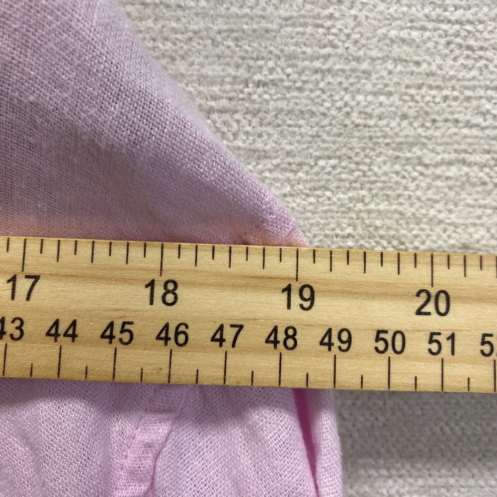 Orvis Pink Linen Blend Long Sleeve Roll Tabs Button Front Shirt‎ Women XXL - Picture 5 of 10